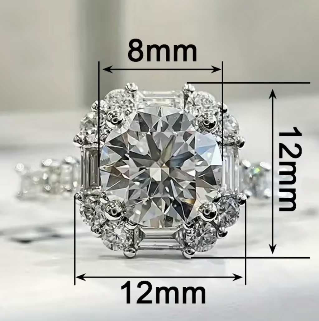 Brilliant Cubic Zirconia Engagement Statement Ring for Women