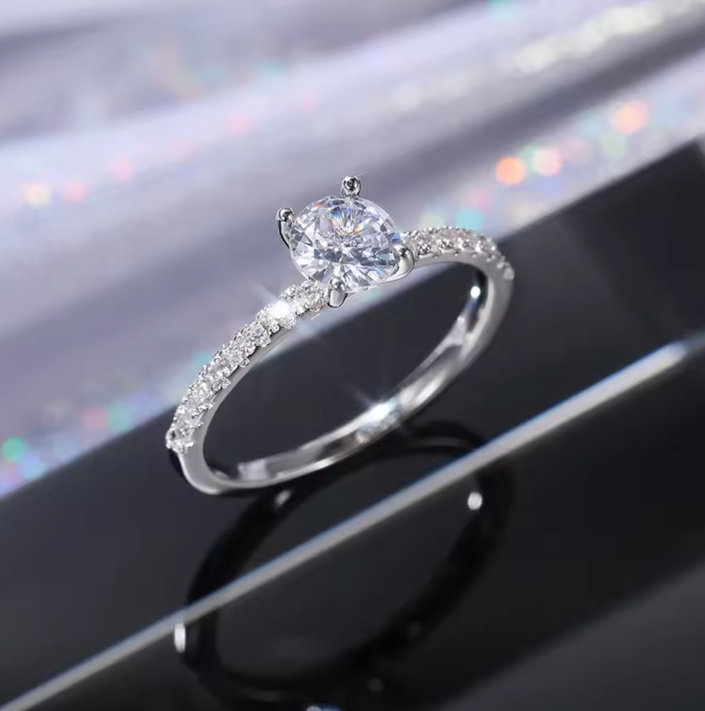 Elegant Eternity Wedding Band Ring with Brilliant Round Zirconia for Women