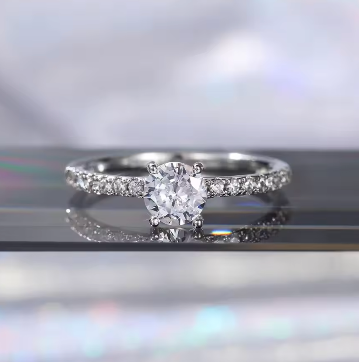 Elegant Eternity Wedding Band Ring with Brilliant Round Zirconia for Women