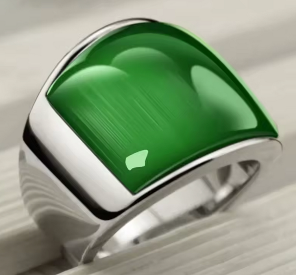 Geometric Opal Gemstone Couple Ring for Men and Women