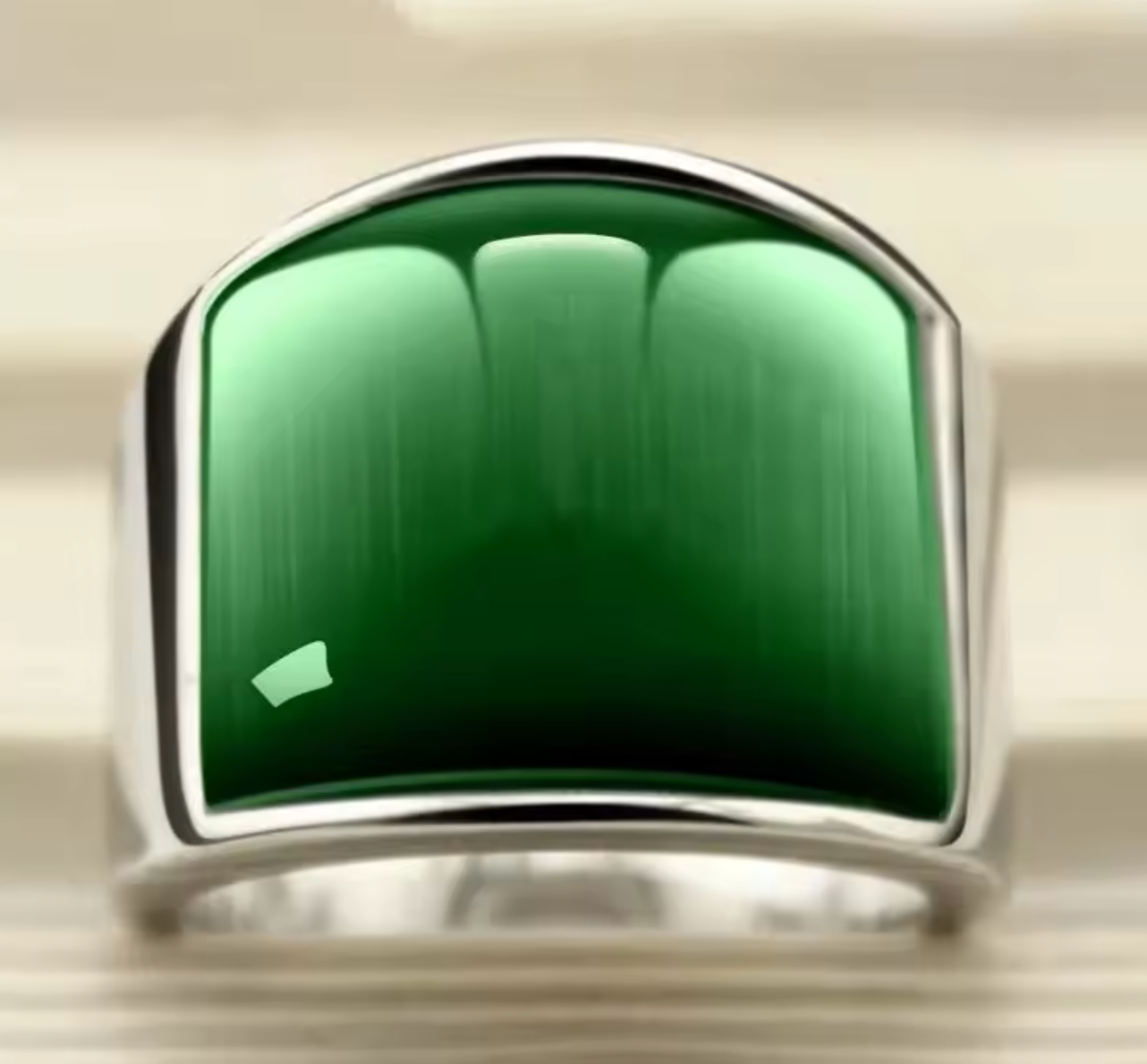 Geometric Opal Gemstone Couple Ring for Men and Women