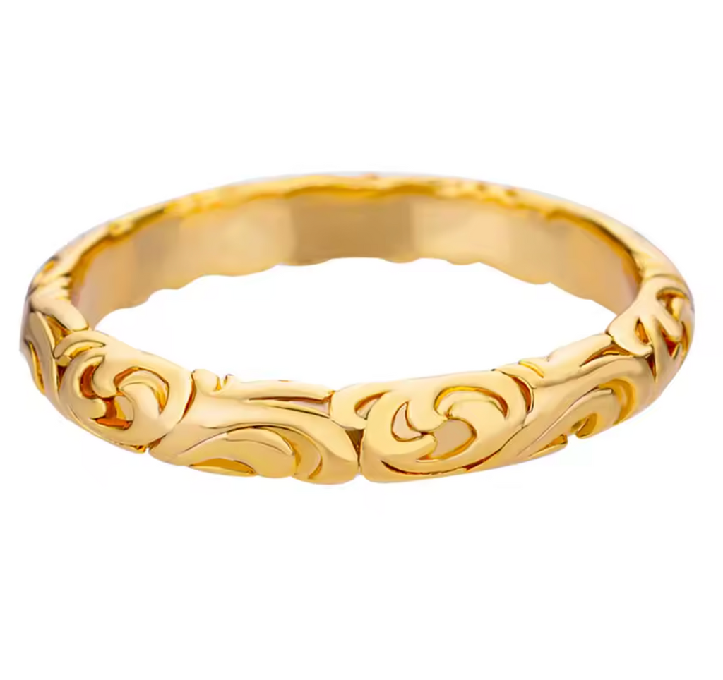 Gold Color Stainless Steel Flower Ring for Women and Men